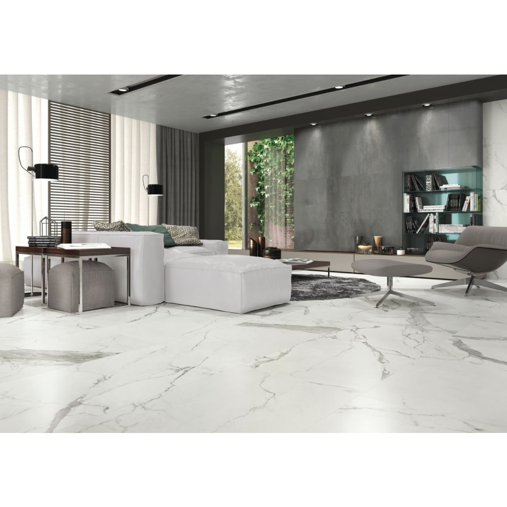 Gresie portelanata Rectificata Statuario Eva Lucios 60x120cm - imagine 2